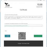 2 Fertig ist das sichere Zertifikat auf unserer Website und bereits in der Blockchain gespeichert